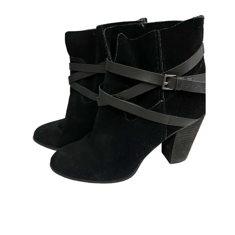 Carlos Santana Booties Leather Upper Suede Black Women 8